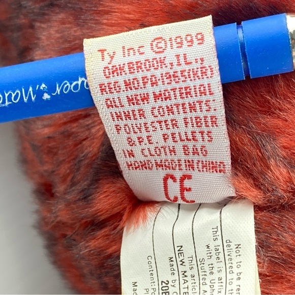 Ty Beanie Buddies Schweetheart Plush Vintage 1999 Monkey Valentines Red - Picture 9 of 11